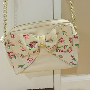 Betsey johnson floral bow crossbody